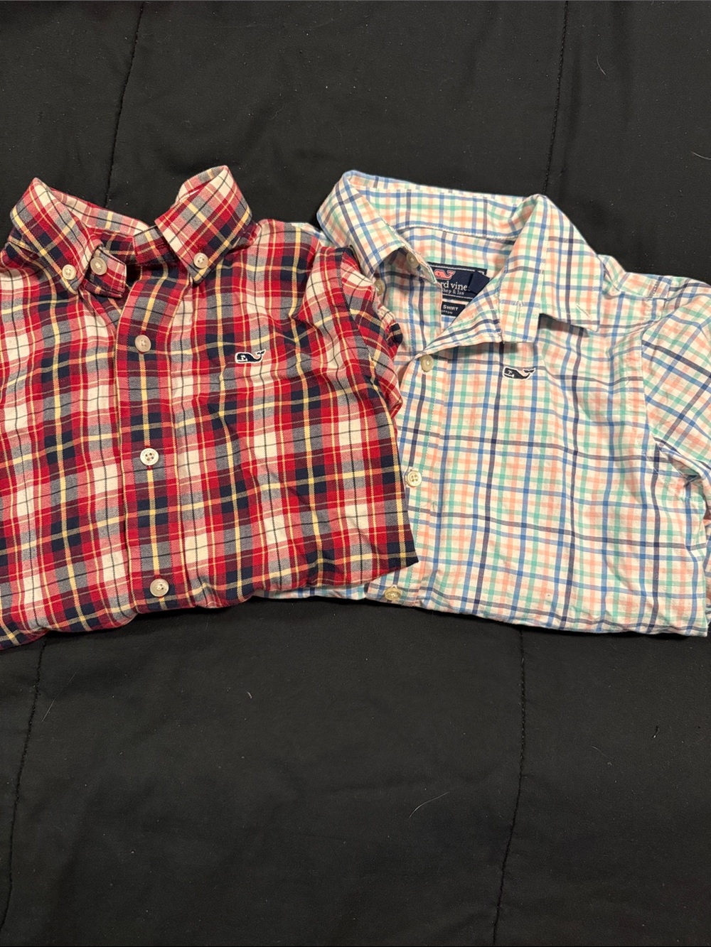 Vineyard Vines Boys Plaid Button-Down Shirts - Red & Light Blue
